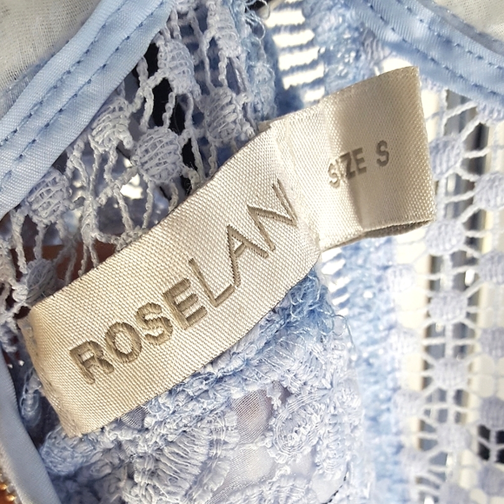 Roselani💙Blue Ruffle Crochet Top W/Long Sleeve - Picture 6 of 10